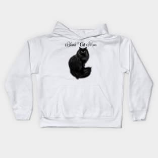 Black cat mom Kids Hoodie